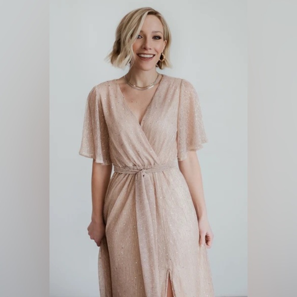 Baltic Born Shimmering Tan Maxi Dress - Picture 6 of 15